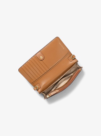 Jet Set Small Logo Smartphone Convertible Crossbody Bag in VANILLA/ACORN | Michael Kors