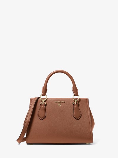 Marilyn Small Saffiano Leather Crossbody Bag in LUGGAGE | Michael Kors