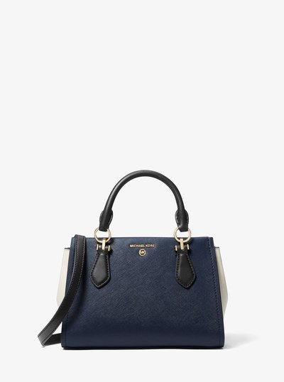 Marilyn Small Color-Block Saffiano Leather Crossbody Bag in NAVY MULTI | Michael Kors