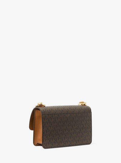 Heather Extra-Small Logo Crossbody Bag in BRN/ACORN | Michael Kors