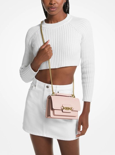Heather Extra-Small Leather Crossbody Bag in SOFT PINK | Michael Kors