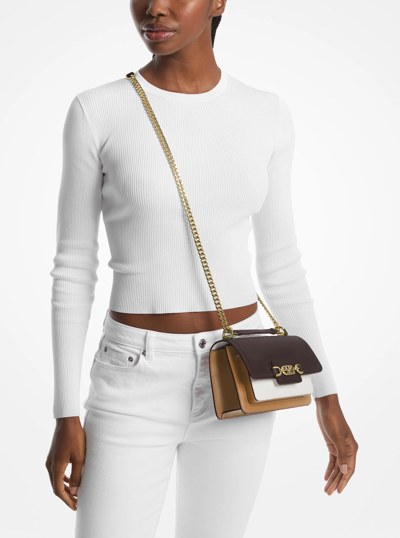 Heather Extra-Small Color-Block Leather Crossbody Bag