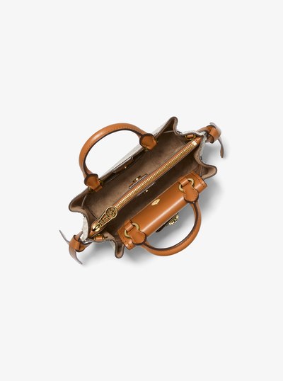Hamilton Legacy Extra-Small Logo Belted Satchel in VANILLA/ACORN | Michael Kors