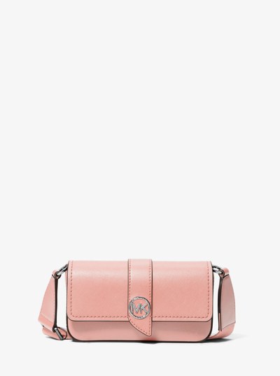 Greenwich Extra-Small Saffiano Leather Sling Crossbody Bag in PINK | Michael Kors