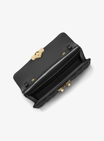 Tribeca Leather Convertible Crossbody Bag in BLACK | Michael Kors
