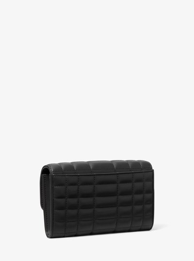 Tribeca Leather Convertible Crossbody Bag in BLACK | Michael Kors
