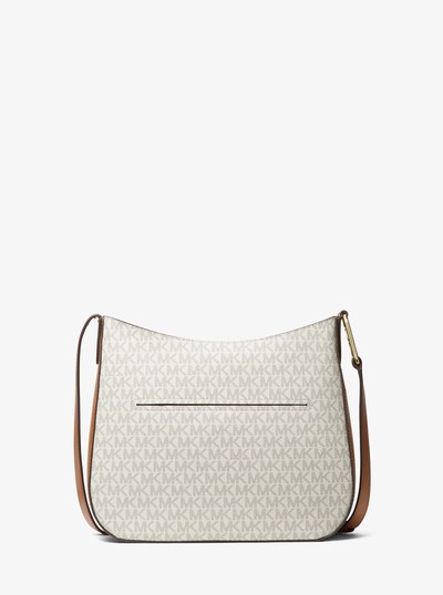 Kensington Large Signature Logo Crossbody Bag in VANILLA/ACORN | Michael Kors