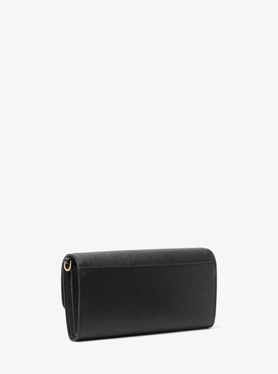 Jet Set Large Saffiano Leather Convertible Crossbody Bag in BLACK | Michael Kors