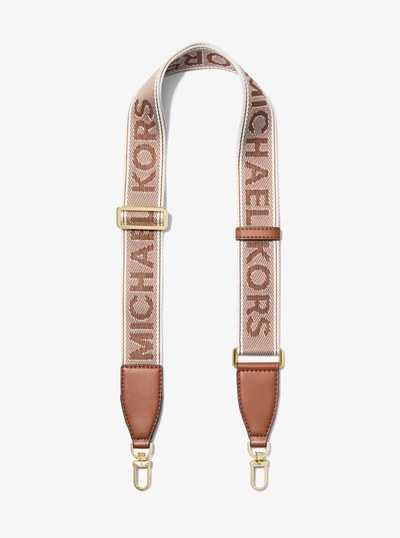 Logo Jacquard Bag Strap in LUGGAGE | Michael Kors