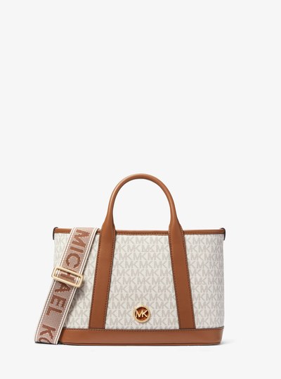 Logo Jacquard Bag Strap in LUGGAGE | Michael Kors