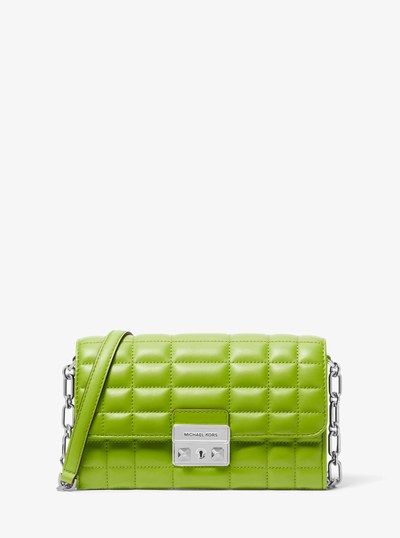 Tribeca Leather Convertible Crossbody Bag in PEAR | Michael Kors