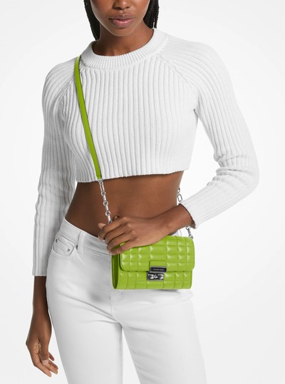 Tribeca Leather Convertible Crossbody Bag in PEAR | Michael Kors