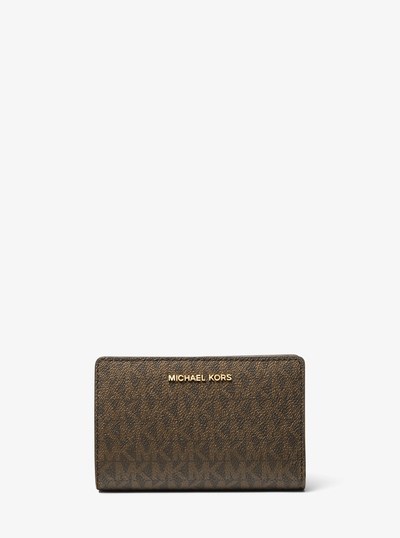 Empire Medium Signature Logo Wallet in BRN/ACORN | Michael Kors