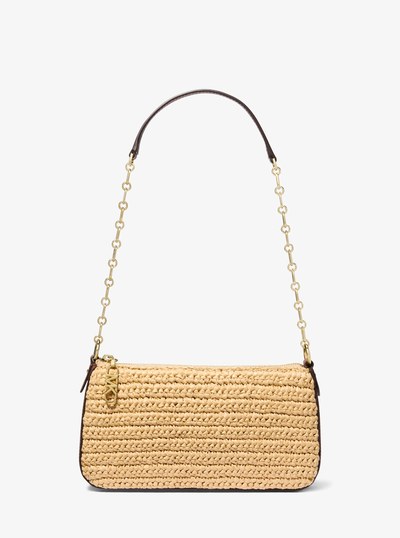 Empire Medium Hand-Crocheted Straw Chain-Link Pochette