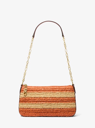 Empire Medium Hand-Crocheted Straw Chain-Link Pochette