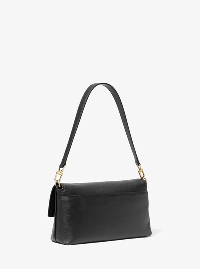 Addie Medium Leather Convertible Shoulder Bag in BLACK | Michael Kors