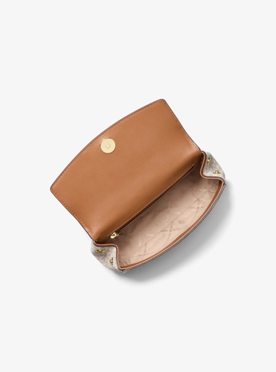Ava Extra-Small Signature Logo Crossbody Bag in VANILLA/ACORN | Michael Kors