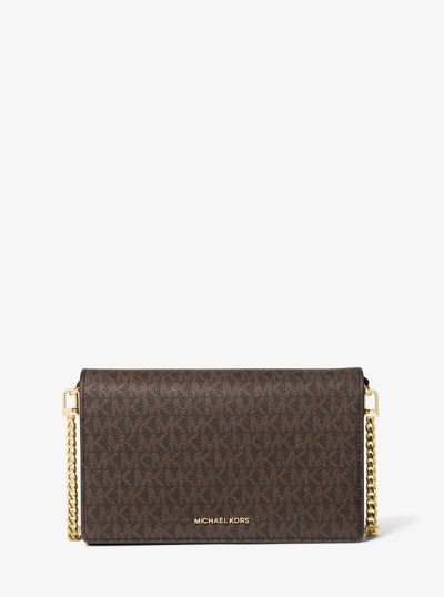 Jet Set Medium Signature Logo Crossbody Bag in BRN/ACORN | Michael Kors
