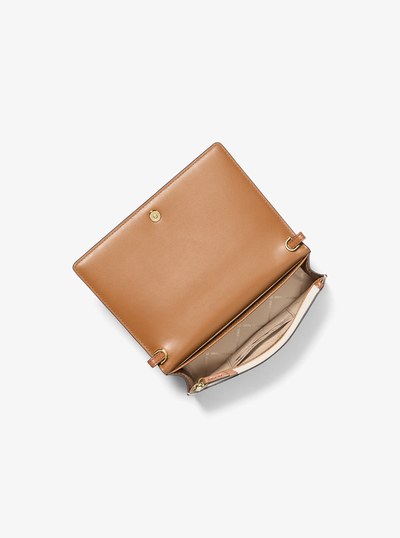 Jet Set Medium Signature Logo Crossbody Bag in VANILLA/ACORN | Michael Kors