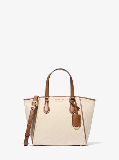 Petit sac &agrave; bandouli&egrave;re convertible Taryn en toile in LUGGAGE | Michael Kors