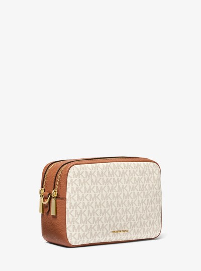 Bandolera Bryant para c&aacute;mara mediana con logotipo exclusivo in VAINILLA/BELLOTA | Michael Kors