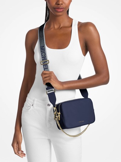 Bryant Medium Nylon Camera Crossbody Bag in DRESS BLUES | Michael Kors