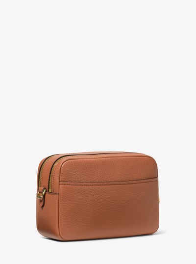 Bryant Medium Pebbled Leather Camera Crossbody Bag in LUGGAGE | Michael Kors