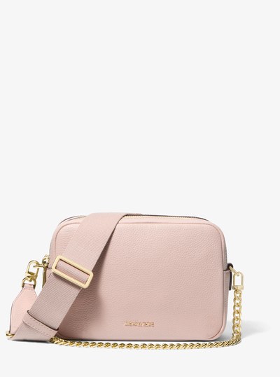 Bryant Medium Pebbled Leather Camera Crossbody Bag in SOFT PINK | Michael Kors