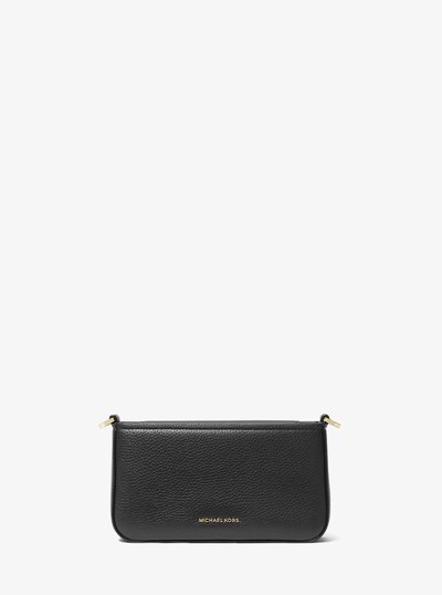 Bryant Small Pebbled Leather Convertible Pochette in BLACK | Michael Kors