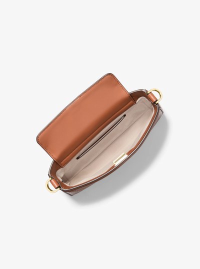 Bryant Small Pebbled Leather Convertible Pochette in LUGGAGE | Michael Kors
