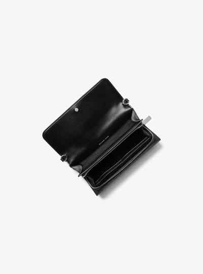 Jet Set Large Saffiano Leather 2-in-1 Convertible Crossbody Bag in BLACK | Michael Kors