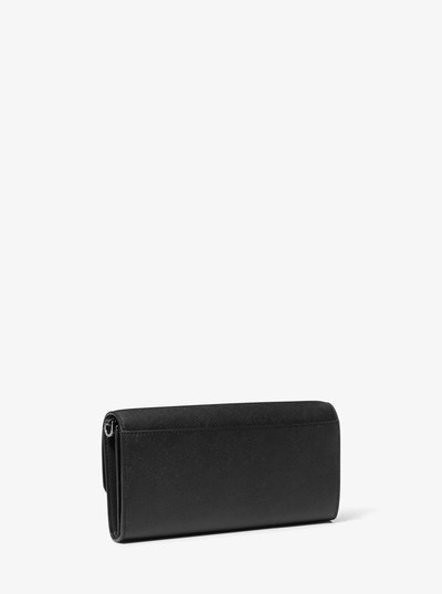 Jet Set Large Saffiano Leather 2-in-1 Convertible Crossbody Bag in BLACK | Michael Kors