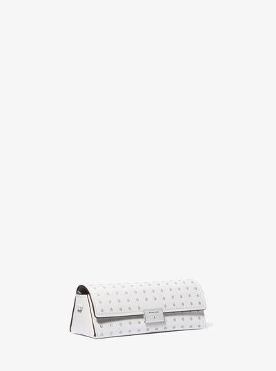 Ludlow Small Studded Leather Convertible Pochette in OPTIC WHITE | Michael Kors