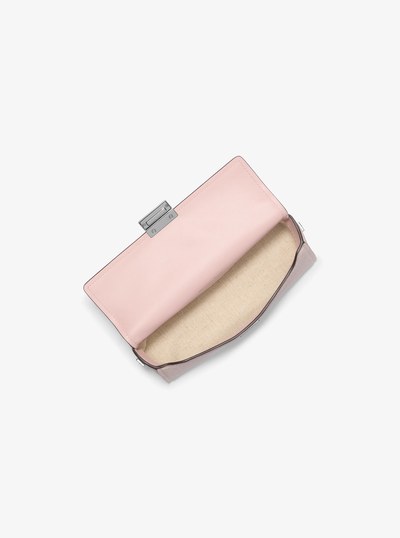 Lunar New Year Ludlow Small Denim-Printed Leather Convertible Pochette in ROSEWATER | Michael Kors