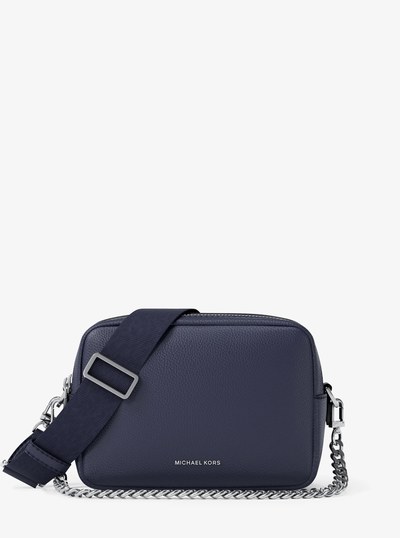 Bryant Medium Pebbled Leather Camera Crossbody Bag in DRESS BLUES | Michael Kors