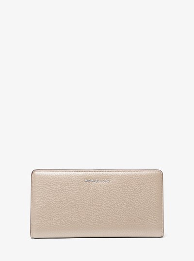 Bryant Large Pebbled Leather Snap-Front Wallet in LIGHT SAND | Michael Kors