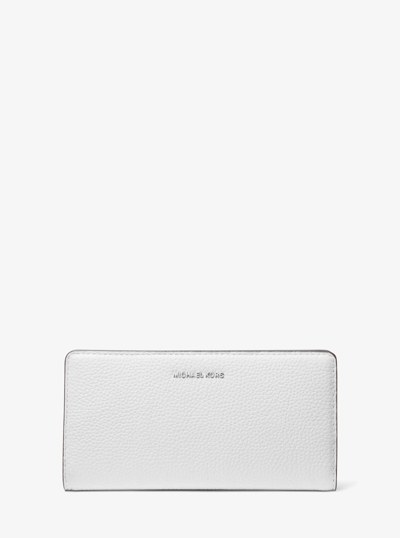 Bryant Large Pebbled Leather Snap-Front Wallet in OPTIC WHITE | Michael Kors