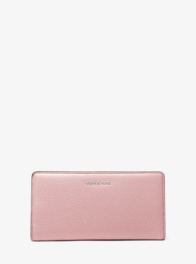 Bryant Large Pebbled Leather Snap-Front Wallet in SMOKEY ROSE | Michael Kors