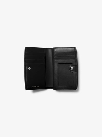 Bryant Medium Pebbled Leather Wallet in BLACK | Michael Kors