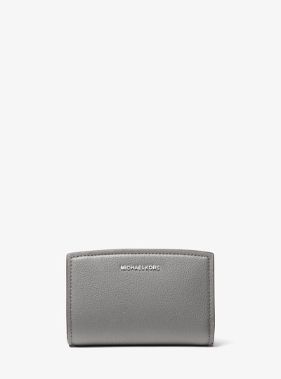 Bryant Medium Pebbled Leather Wallet in STORM | Michael Kors