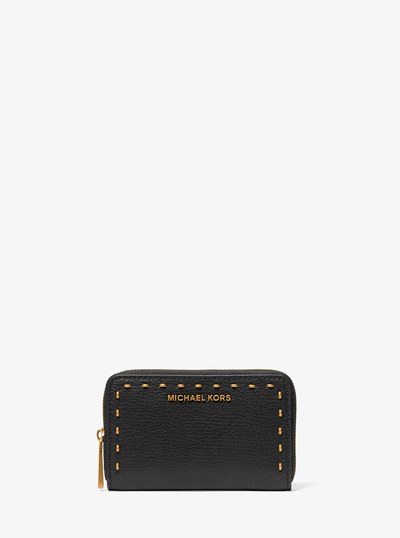 Small Studded Leather Wallet in BLACK | Michael Kors