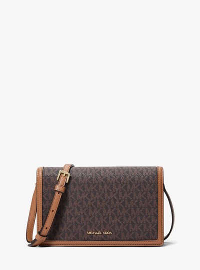Marlowe Medium Signature Logo Crossbody Bag in BRN/ACORN | Michael Kors