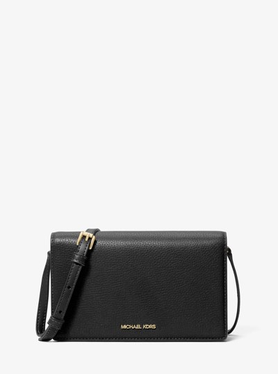 Marlowe Medium Leather Crossbody Bag in BLACK | Michael Kors