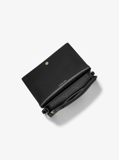 Marlowe Medium Leather Crossbody Bag in BLACK | Michael Kors