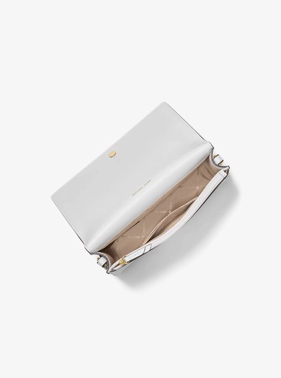 Marlowe Medium Leather Crossbody Bag in OPTIC WHITE | Michael Kors