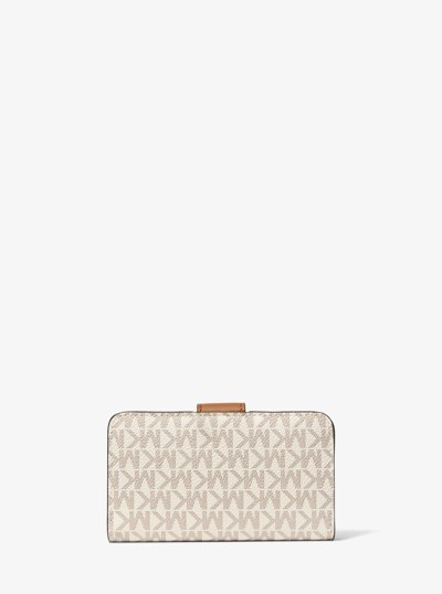 MK Pop Charm Medium Signature Logo Wallet in VANILLA/ACORN | Michael Kors