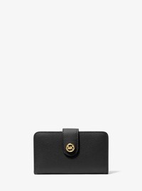 MK Pop Charm Medium Pebbled Leather Wallet
