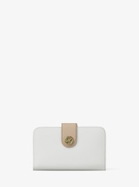 MK Pop Charm Medium Color-Block Pebbled Leather Logo Wallet