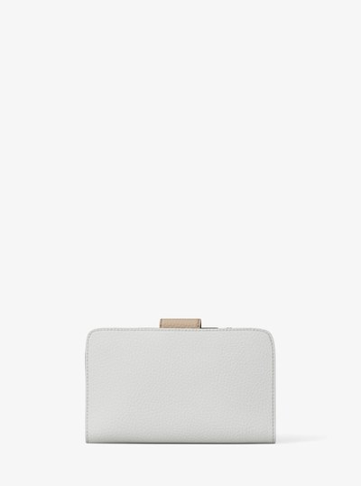 MK Pop Charm Medium Color-Block Pebbled Leather Logo Wallet in EGGSHELL MULTI | Michael Kors