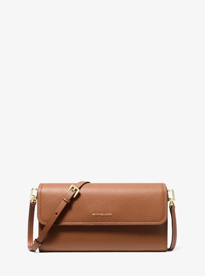 Jet Set Small Pebbled Leather Smartphone Crossbody Bag in LUGGAGE | Michael Kors